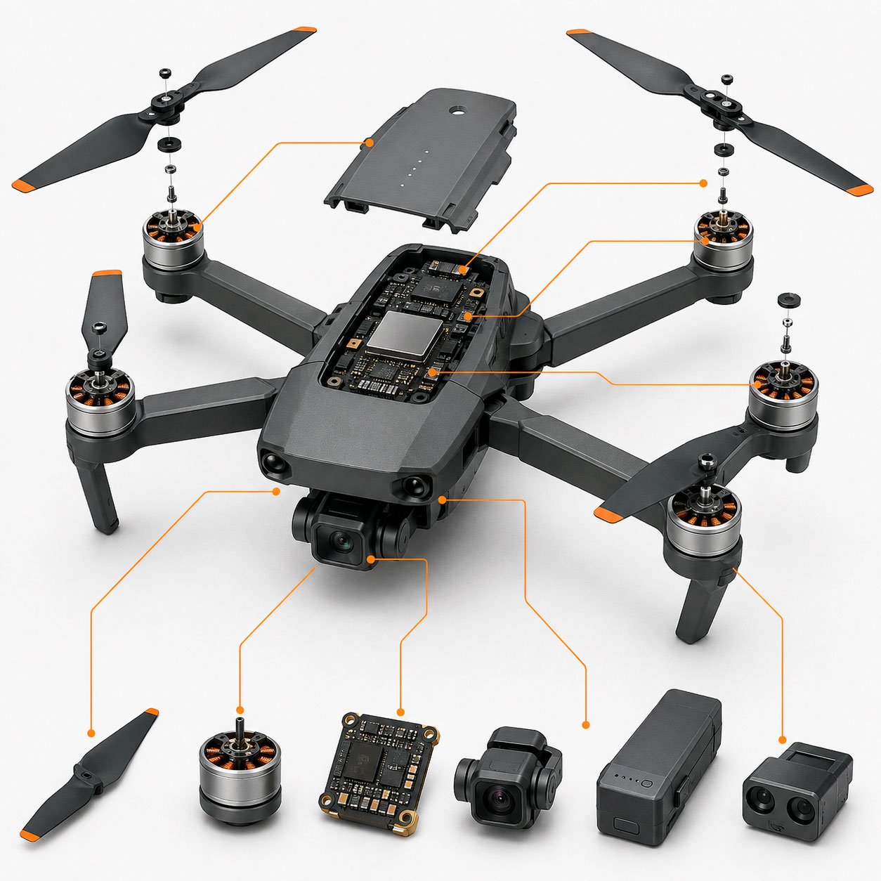 Piloto de drones - Partes de un dron